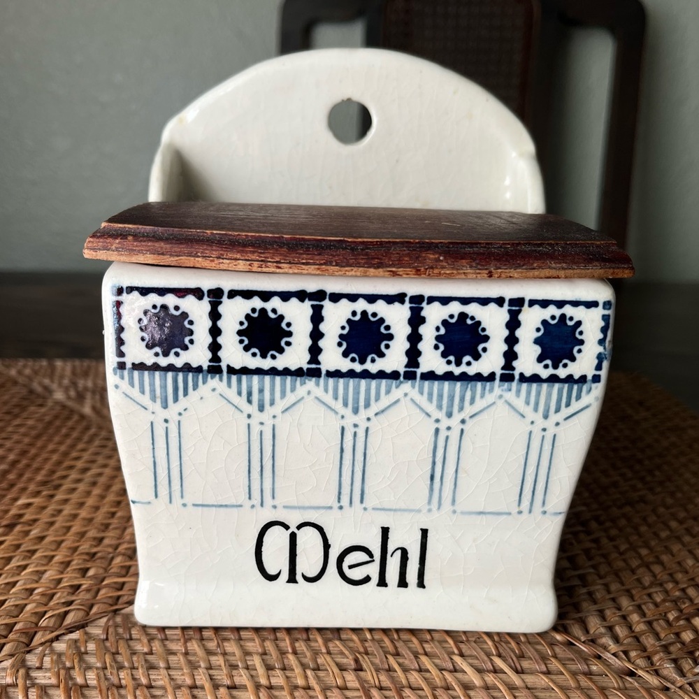 Vintage German Ceramic Salt /Sugar / Flour Box